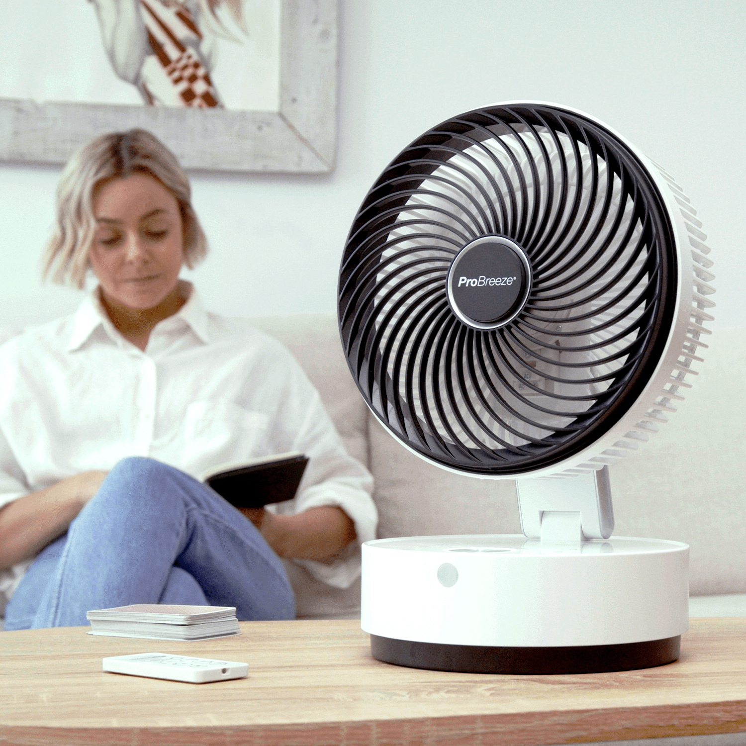8” Turbo Desk Fan with 4 Operating Modes & 12 Hour Timer - White